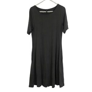 Eileen Fisher Brown Short Sleeve Mini Dress with Scoop Neck‎ SZ S